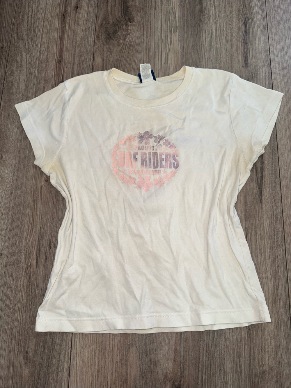2000s Y2K Ocean Pacific White Graphic Surf Riders Crewneck Tee